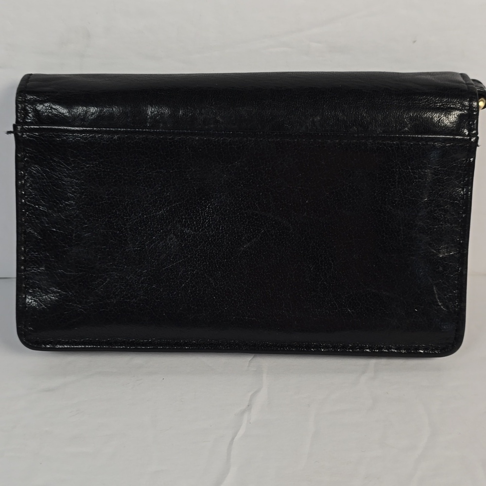 Brahmin Ady Tuscan Collection Wallet Black Leather Brown Croc Embossed Trim - Picture 2 of 12